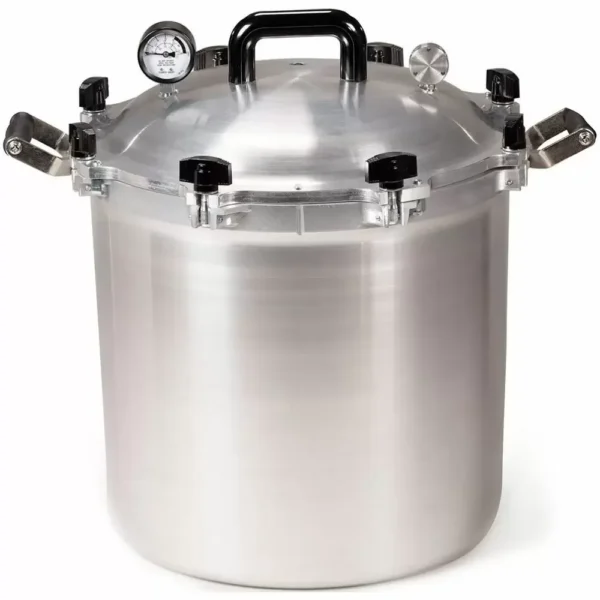 A 41.5 Quart All American Pressure Canner AA941 on a white background.